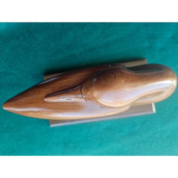 Vintage hand carved Yellowlegs preening 1987 Bill Johnson Made in Iowa Signed - Picture 7 of 8